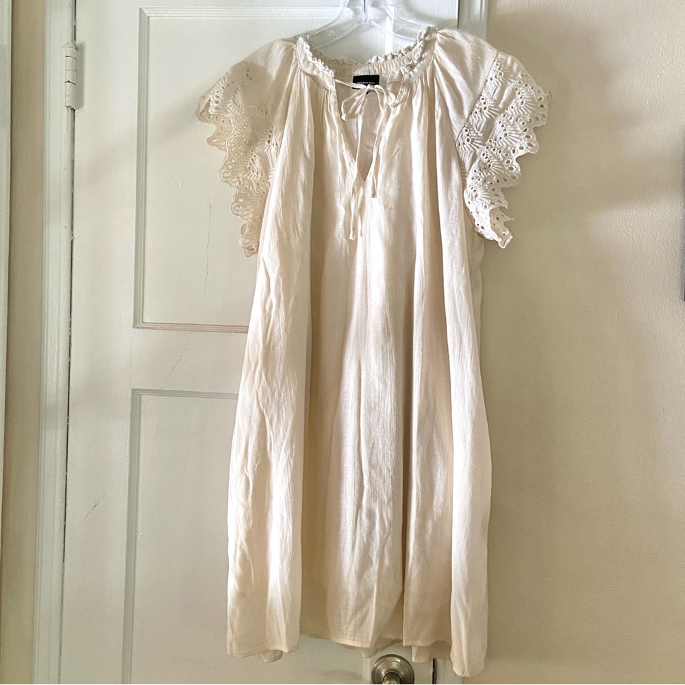 Who What Wear Eyelet Cream Dress L EUC